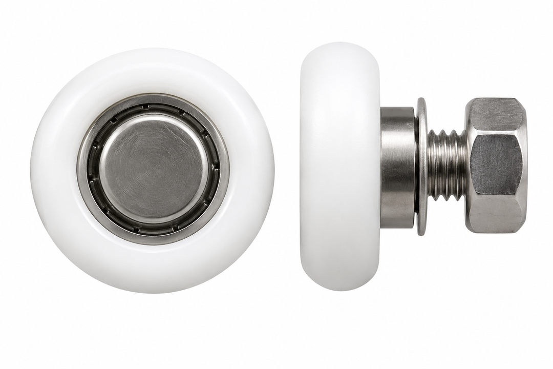 3 - 4360 Wardrobe Door Roller with Threaded Axle Diameter: 19.5mm