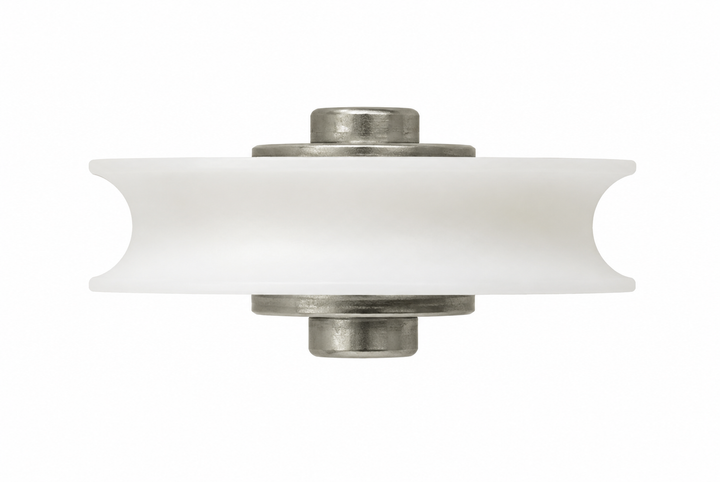 3 - 4141 Offset Axle Security Door Roller 32 diameter 32mm axle 6.4mm