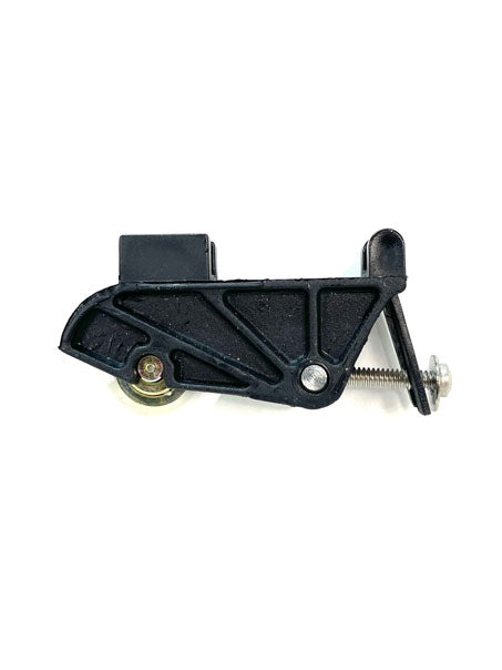 Adjustable sliding glass door carriage with roller