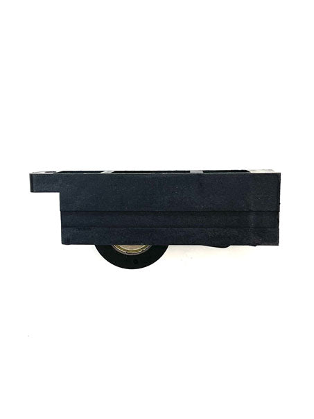 Adjustable sliding glass door carriage with roller