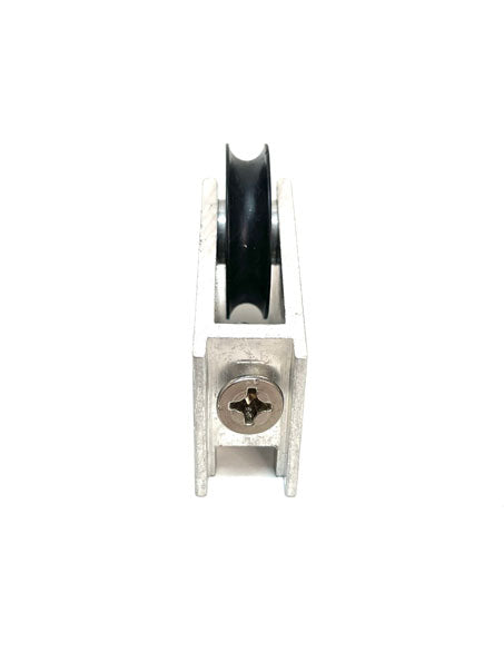 Adjustable sliding glass door carriage with roller