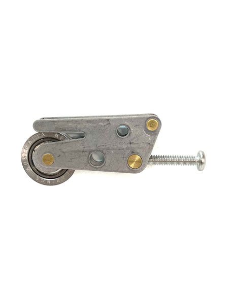 Adjustable sliding glass door carriage with roller