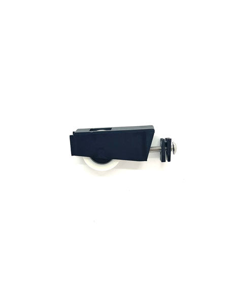 Adjustable sliding glass door carriage with roller