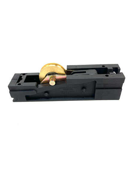 Adjustable sliding glass door carriage with roller