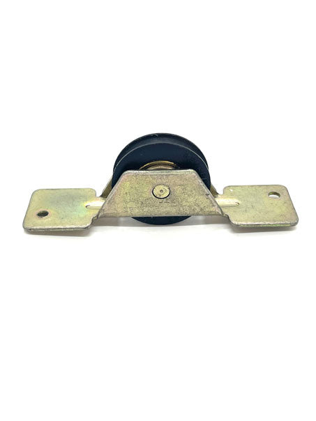 Timber door carriage with roller