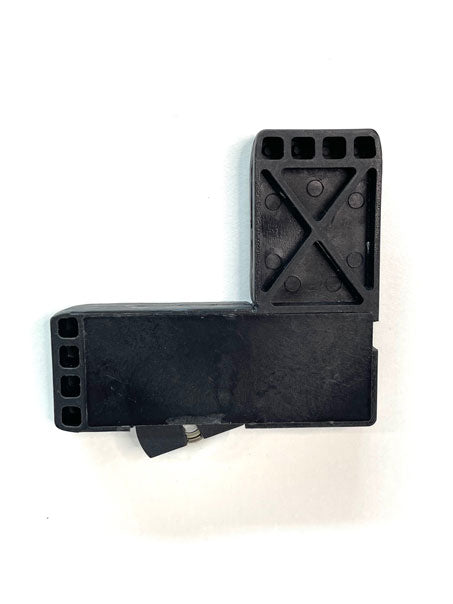 Fly screen corner stake with roller