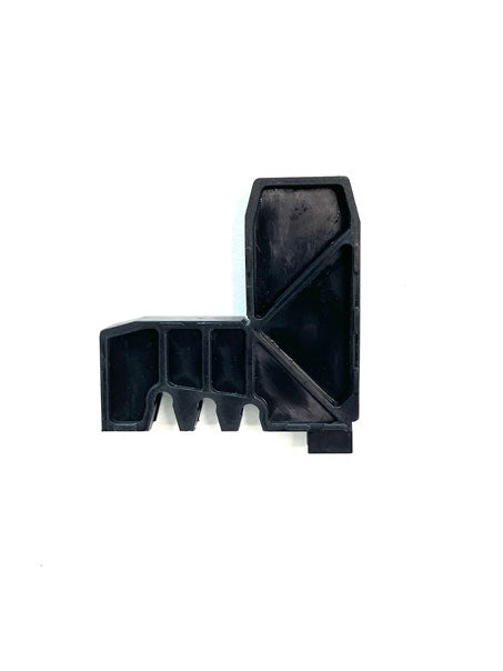 Fly screen corner stake with roller