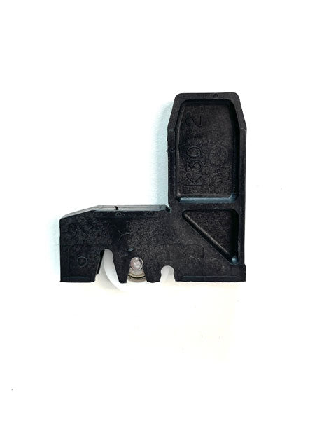 Fly screen corner stake with roller